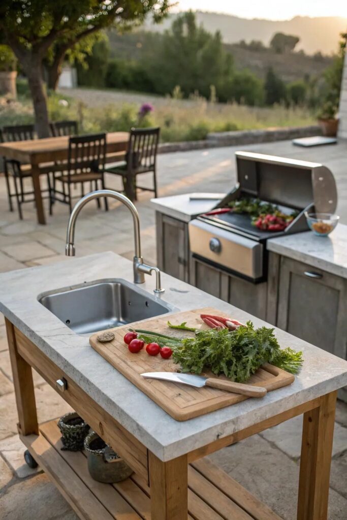 best outdoor prep table backyard cooking setup