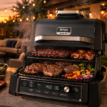 Best Ninja Woodfire Grills featured backyard BBQ setup with Ninja Woodfire Pro Connect XL